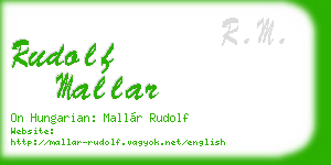 rudolf mallar business card