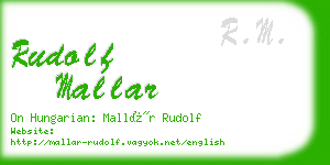 rudolf mallar business card